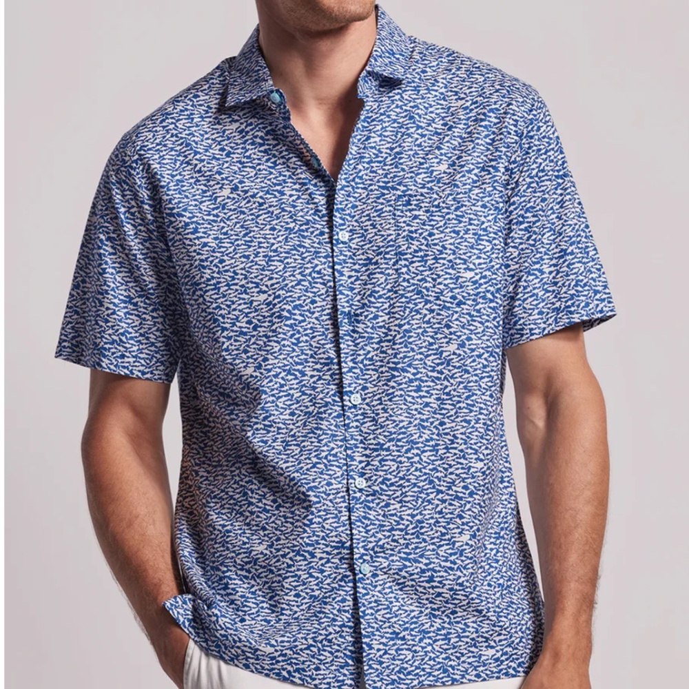 Tori Richard Shark Tank Short Sleeve Lawn Shirt, BNWT